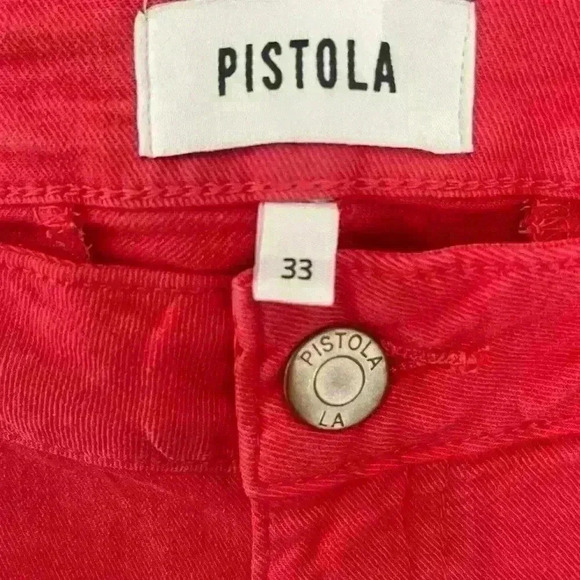 Pistola Erin High Rise Utility Crop Straight Leg Pant Hibiscus Size 33 Women NWT - Picture 5 of 8